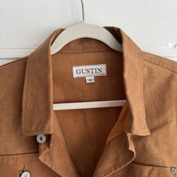 Gustin Men's Brown Waxes Trucker Jacket Size Medium - Picture 2 of 15